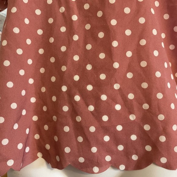 Shein polka dot blouse with scallop hem and neckline - unlined, Size Small, - Picture 3 of 4
